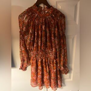 En Saison Floral Long Sleeve Mini Dress